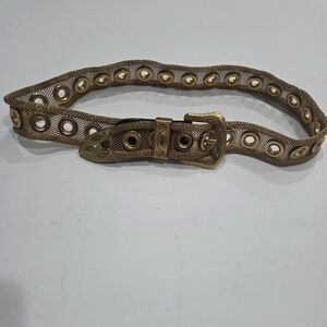 Vintage Express Gold Eyelet Metal Mesh Belt Sz.S